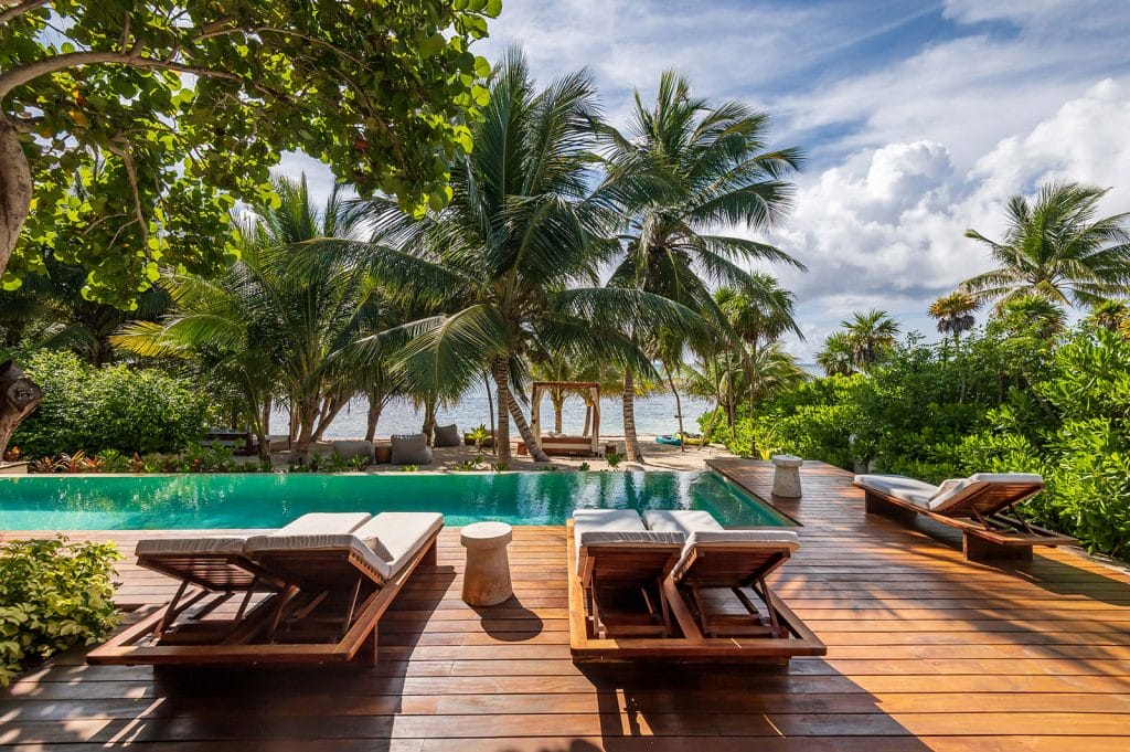 Luxury Beachfront swimming pool, Tulum, Mexico